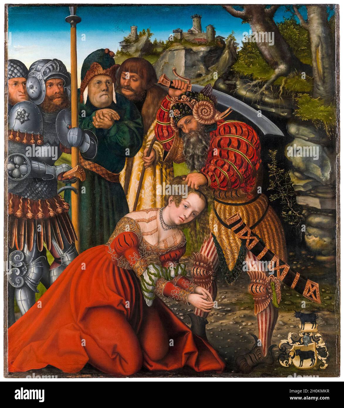The Martyrdom of Saint Barbara, painting by Lucas Cranach the Elder, circa 1510 Stock Photo