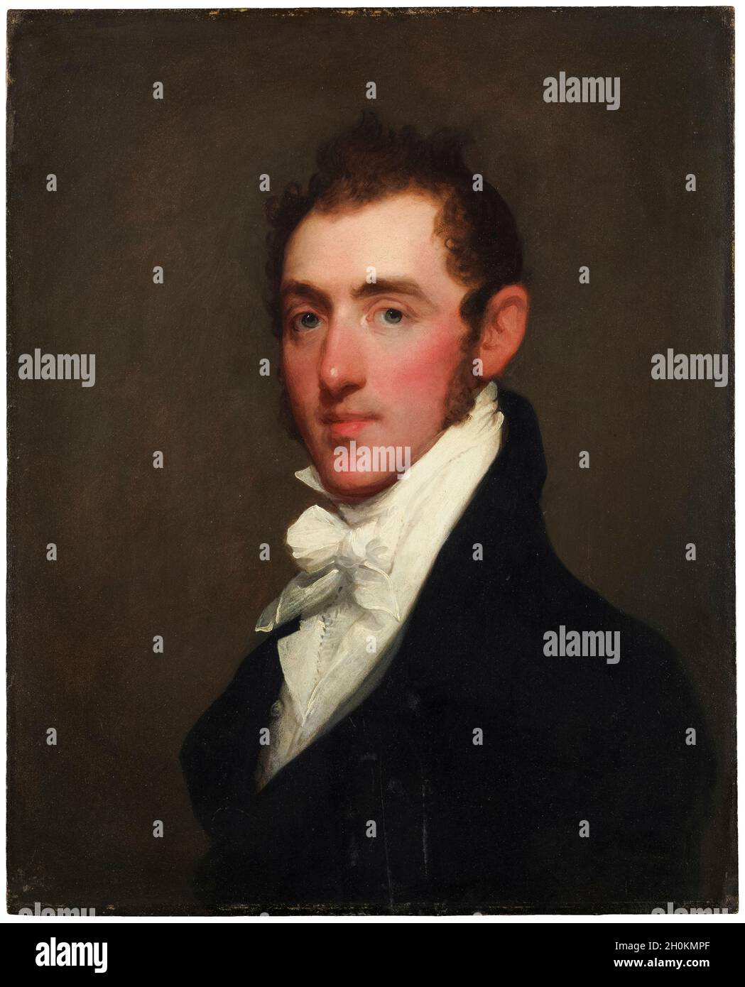 Henry Rice (1786-1867), American Army officer, merchant and politician, portrait painting Gilbert Stuart, circa 1815 Stock Photo