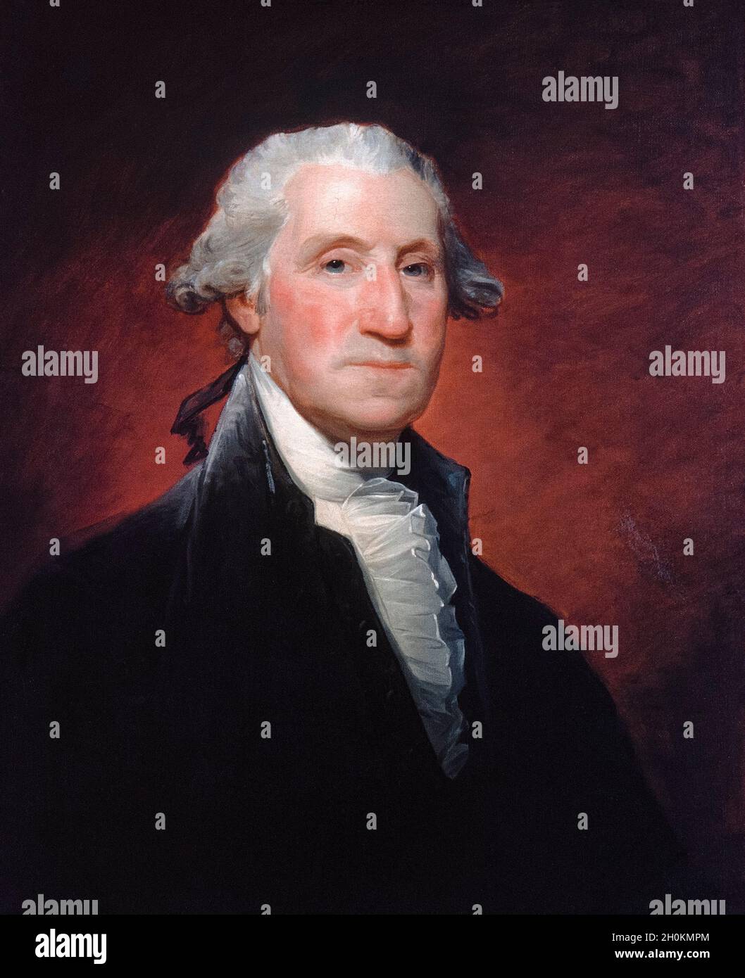 George Washington, portrait painting by Gilbert Stuart, 1798-1800 Stock Photo
