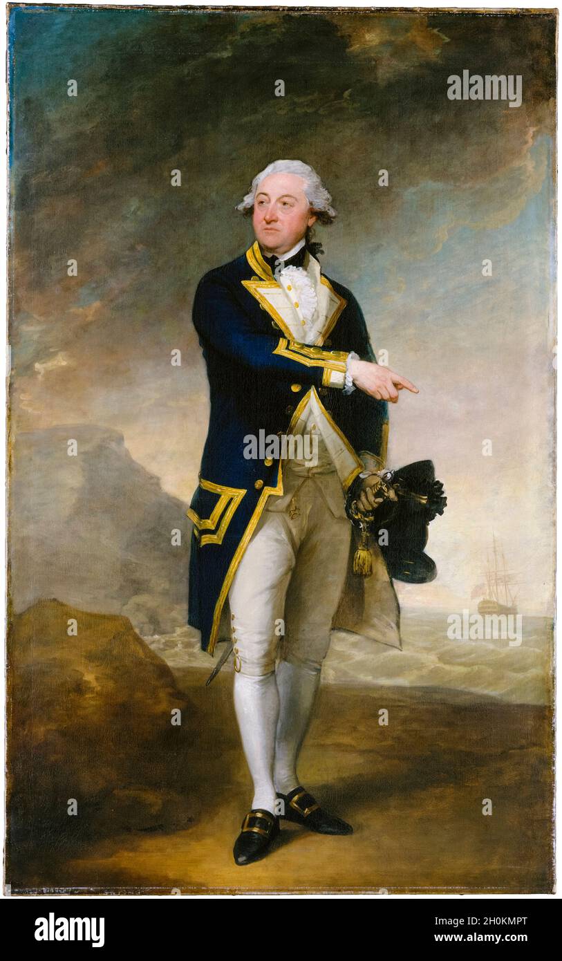Captain John Gell (1738-1806), British Naval Officer, portrait painting by Gilbert Stuart, 1785 Stock Photo