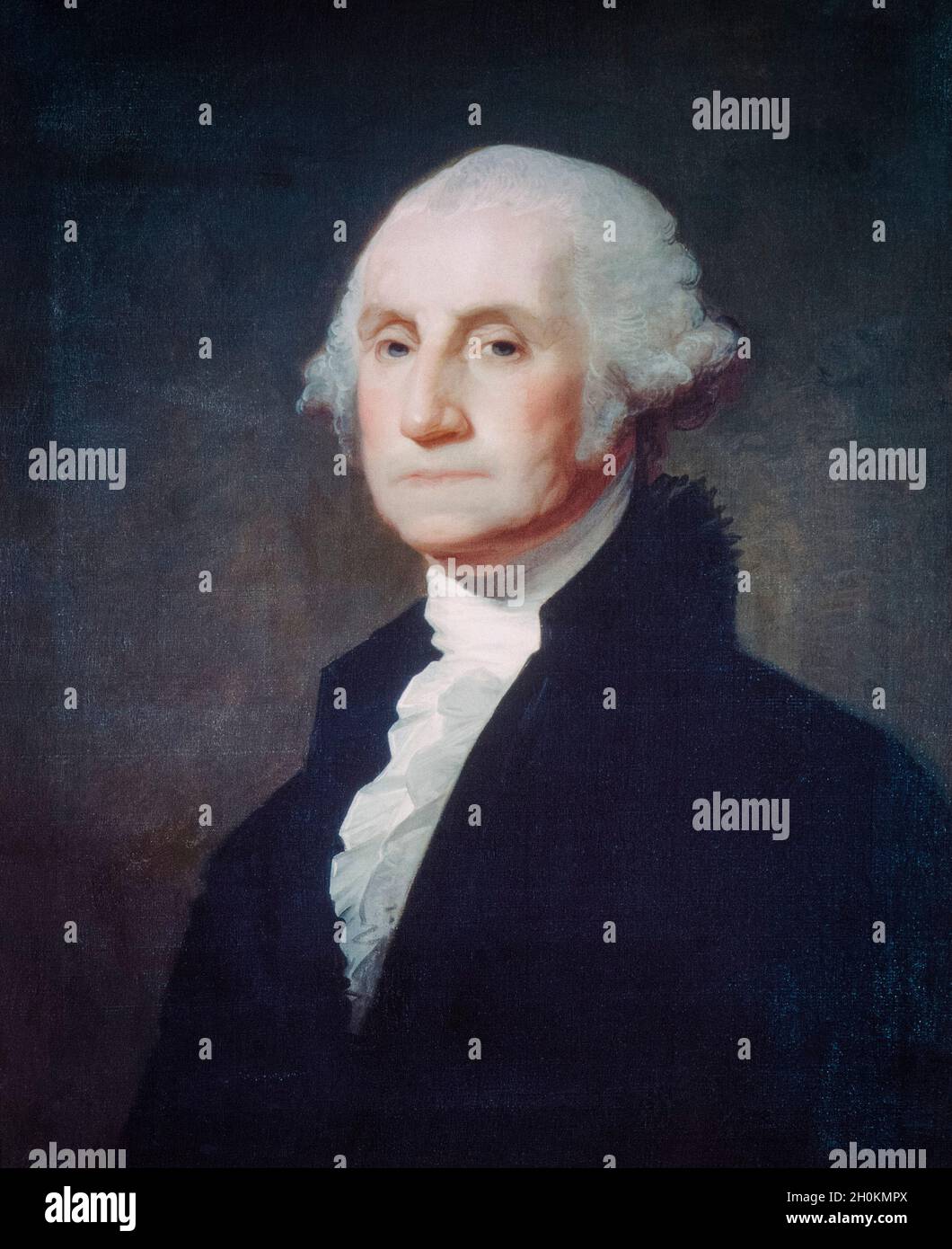 George Washington, portrait painting by Gilbert Stuart, circa 1803 Stock Photo
