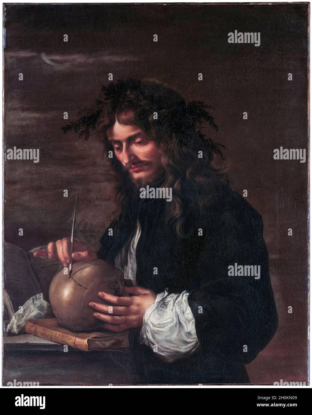 Salvator Rosa, Self Portrait, painting, circa 1647 Stock Photo