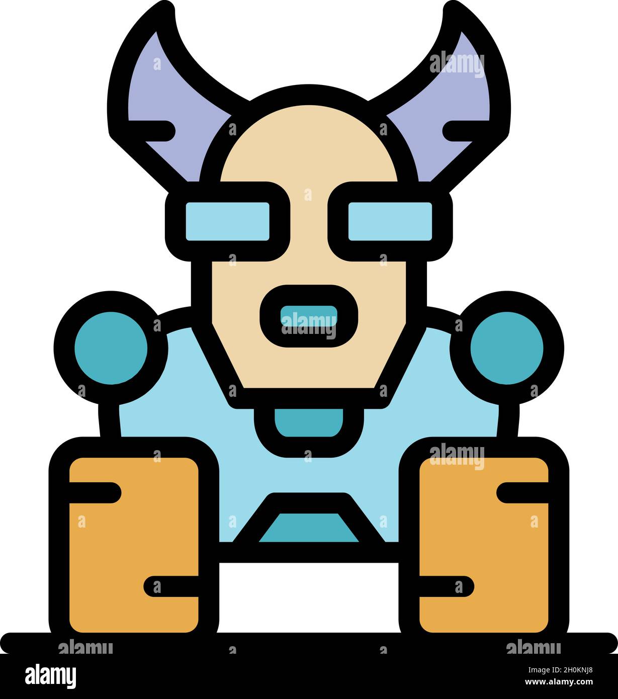 Dog robot icon. Outline dog robot vector icon color flat isolated Stock ...