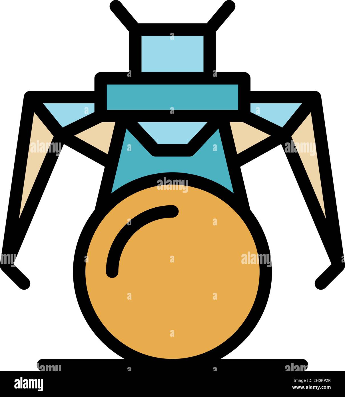 Hero robot icon. Outline hero robot vector icon color flat isolated ...