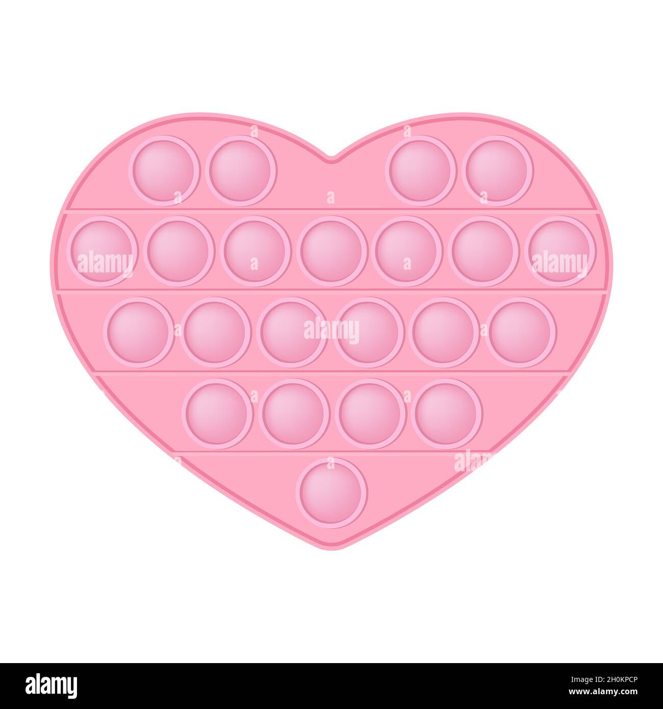 Popit pink heart as a fashionable silicon fidget toy. Addictive anti-stress  cute toy in pastel colors. Bubble sensory developing popit for kids. Vecto  Stock Vector Image & Art - Alamy