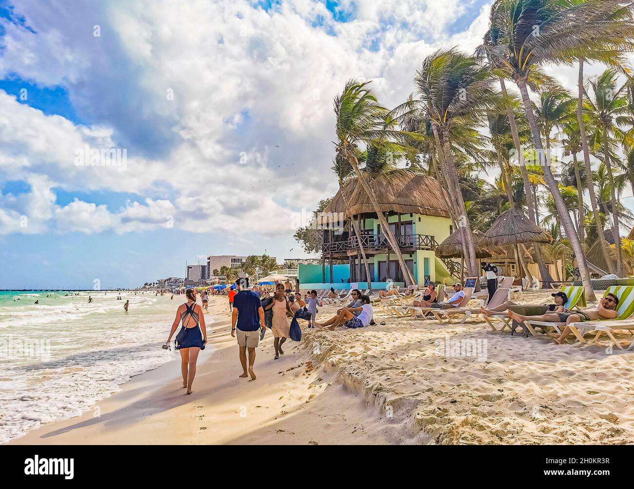 Playa del Carmen 17. April 2021 Tropical mexican beach landscape