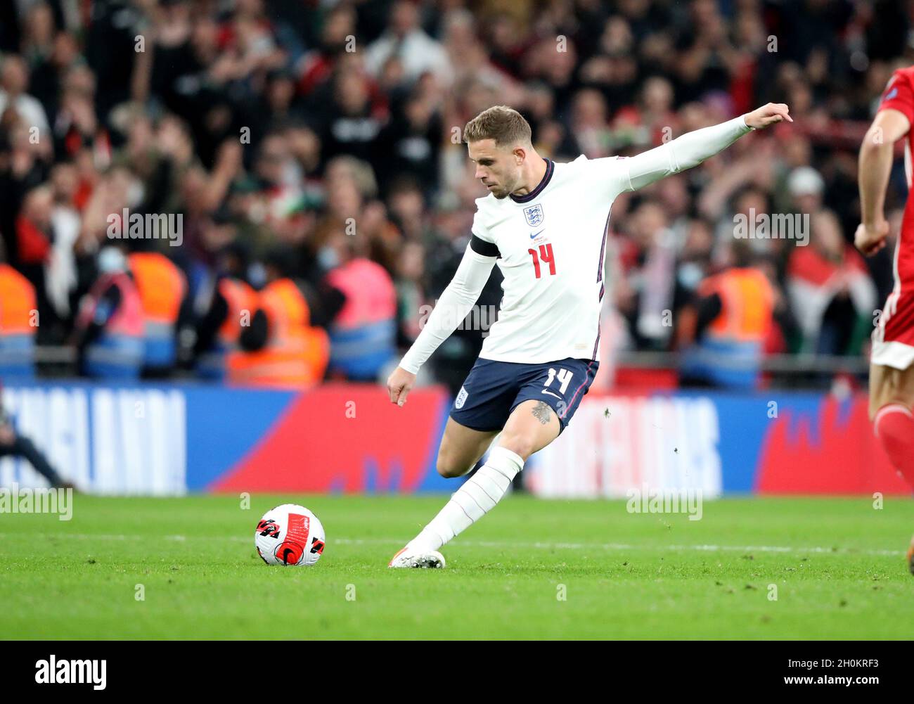 London, UK. 12th Oct, 2021. Jordan Henderson (England) at the England v Hungary World Cup Qualifier, at Wembley Stadium, London, UK on 12th October, 2021. Credit: Paul Marriott/Alamy Live News Stock Photo