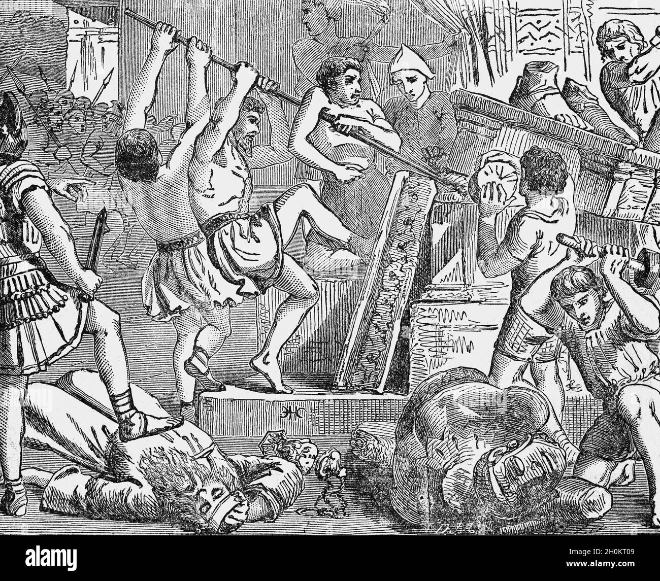 a-late-19th-century-illustration-of-the-destruction-of-roman-temple-in-alexandria-egypt-founded-in-331-bc-by-alexander-the-great-the-city-became-the-capital-of-egypt-its-major-port-and-then-the-major-center-of-the-widespread-hellenistic-civilization-in-391-ad-theophilus-the-patriarch-of-alexandria-was-encouraged-to-oppress-paganism-in-alexandria-by-edicts-calling-for-the-strict-enforcement-of-christianity-as-an-official-religion-of-the-empire-hence-the-destruction-of-the-pagan-temple-2H0KT09.jpg