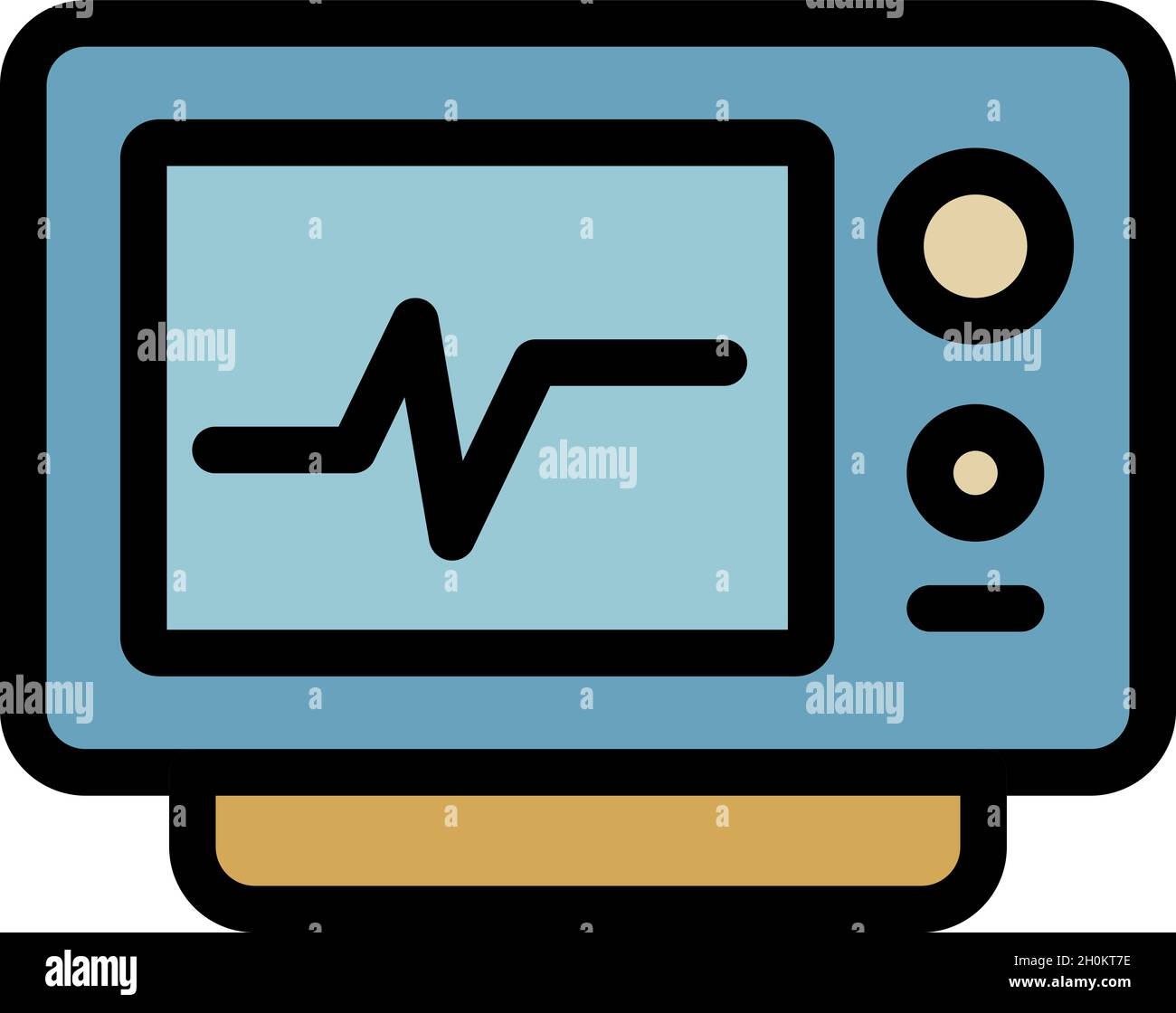 Heart rate monitor icon. Outline heart rate monitor vector icon color ...