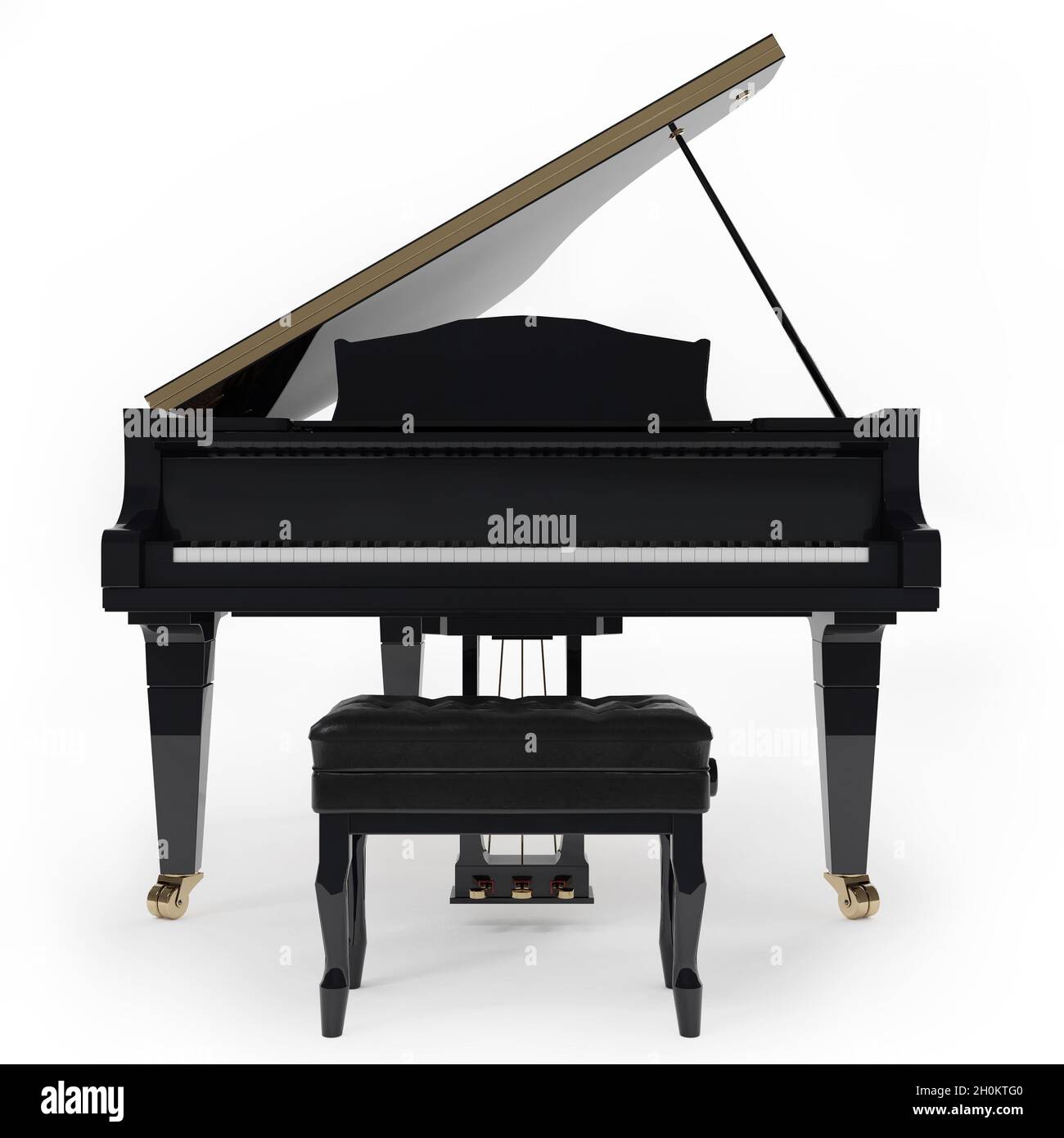 Beautiful grand piano isolated on white background Stock Photo