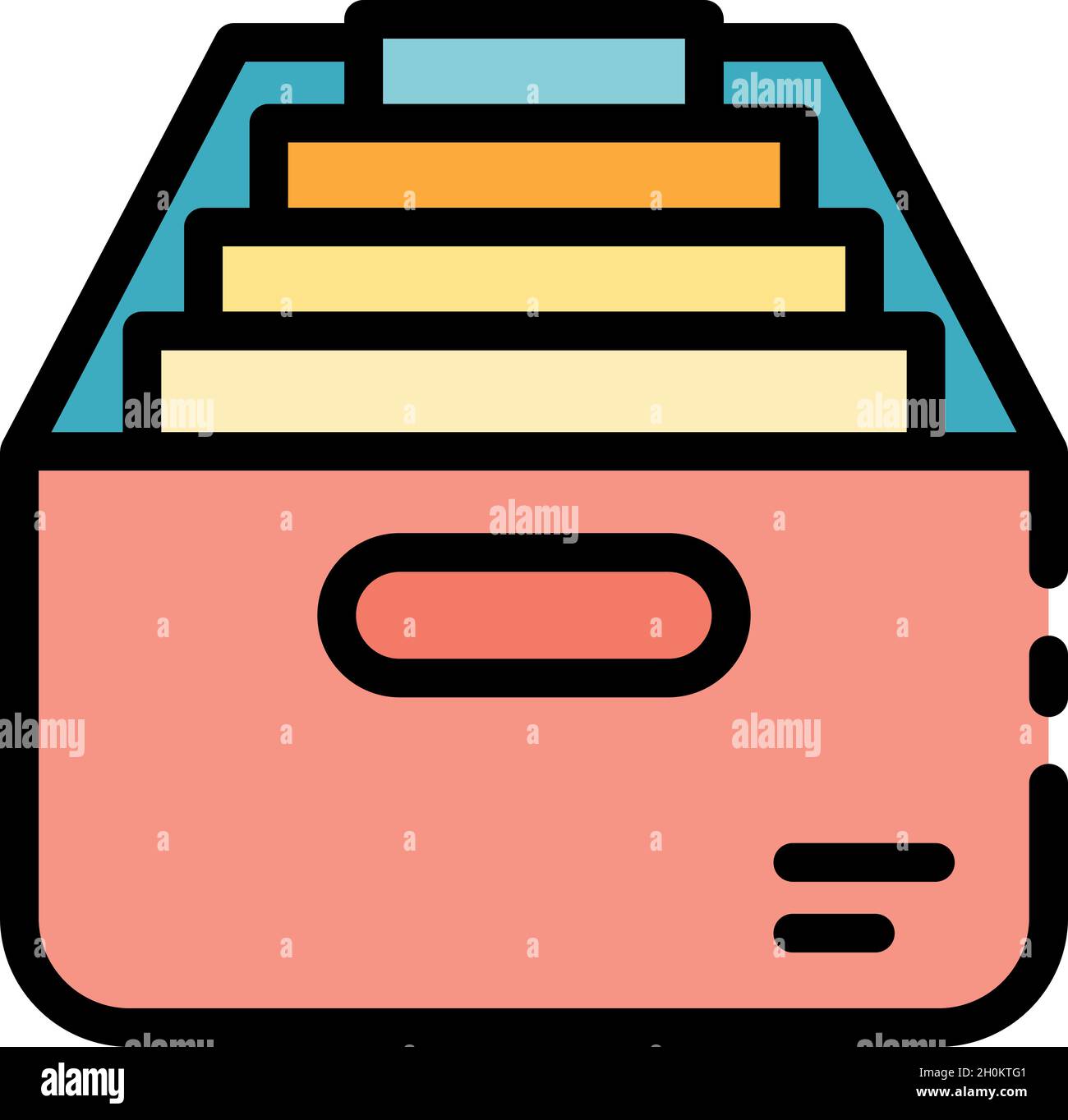 Box with personal files icon. Outline box with personal files vector ...