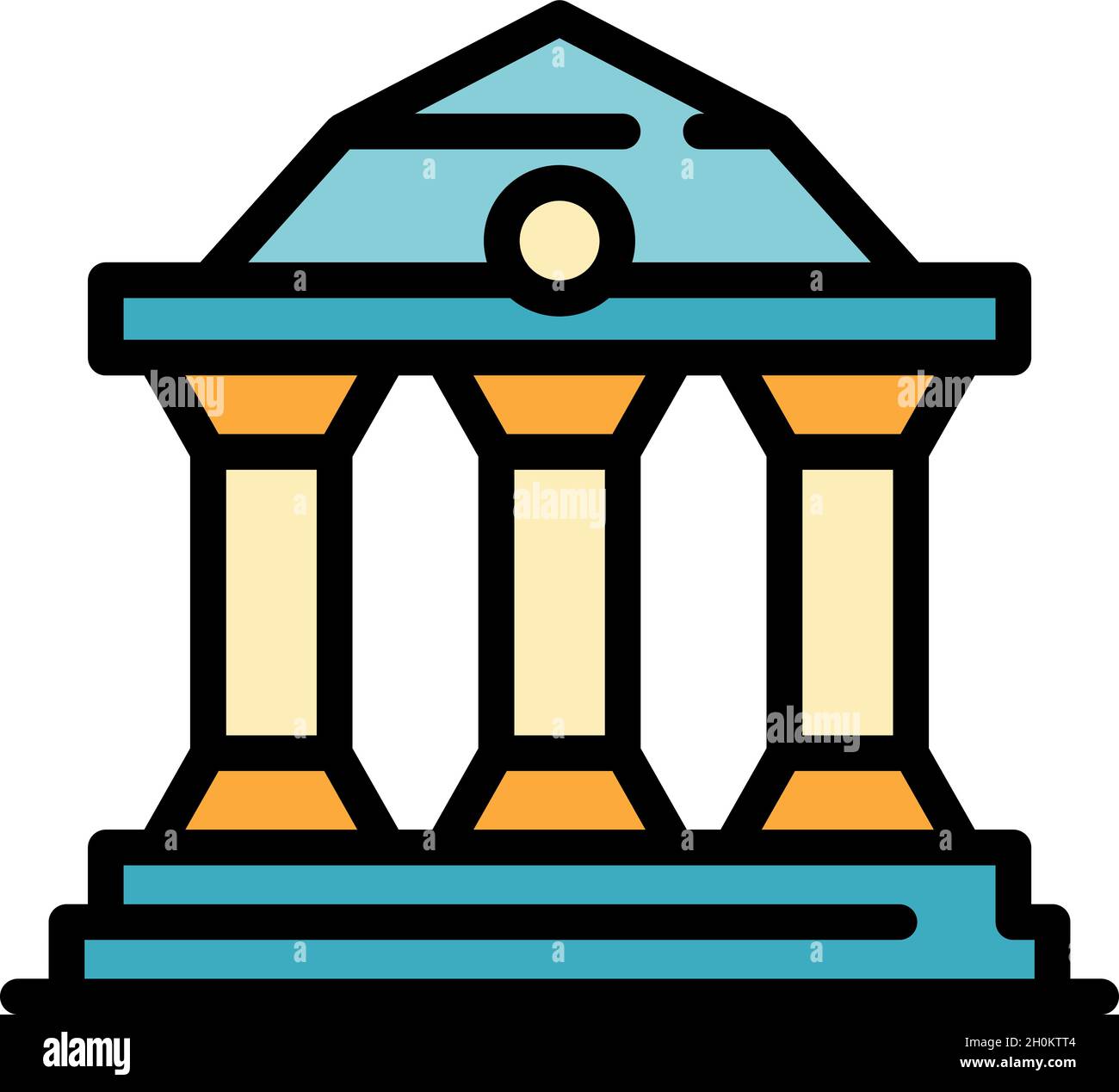 Courthouse icon. Outline courthouse vector icon color flat isolated Stock Vector