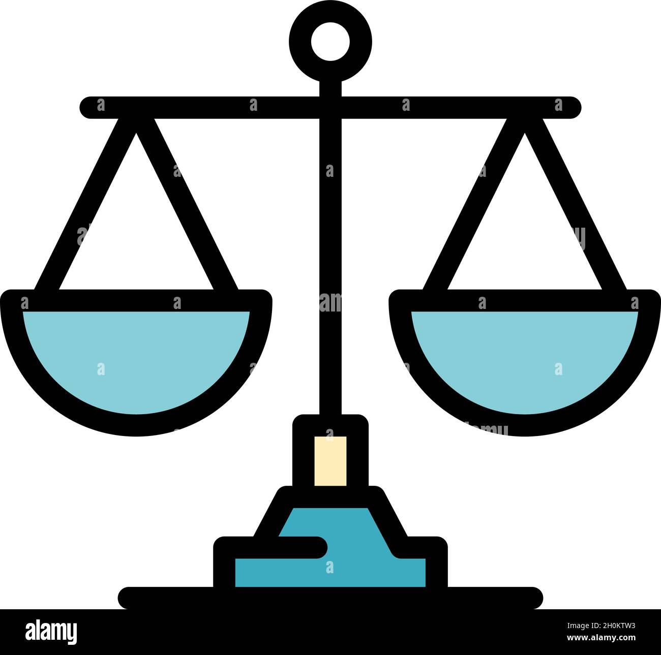 Scales of justice icon. Outline scales of justice vector icon color