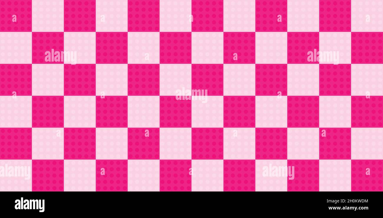 Seamless pattern circle element textured fabric textile canvas paper chess checkered abstract background wallpaper backdrop square vector illustration Stock Vector