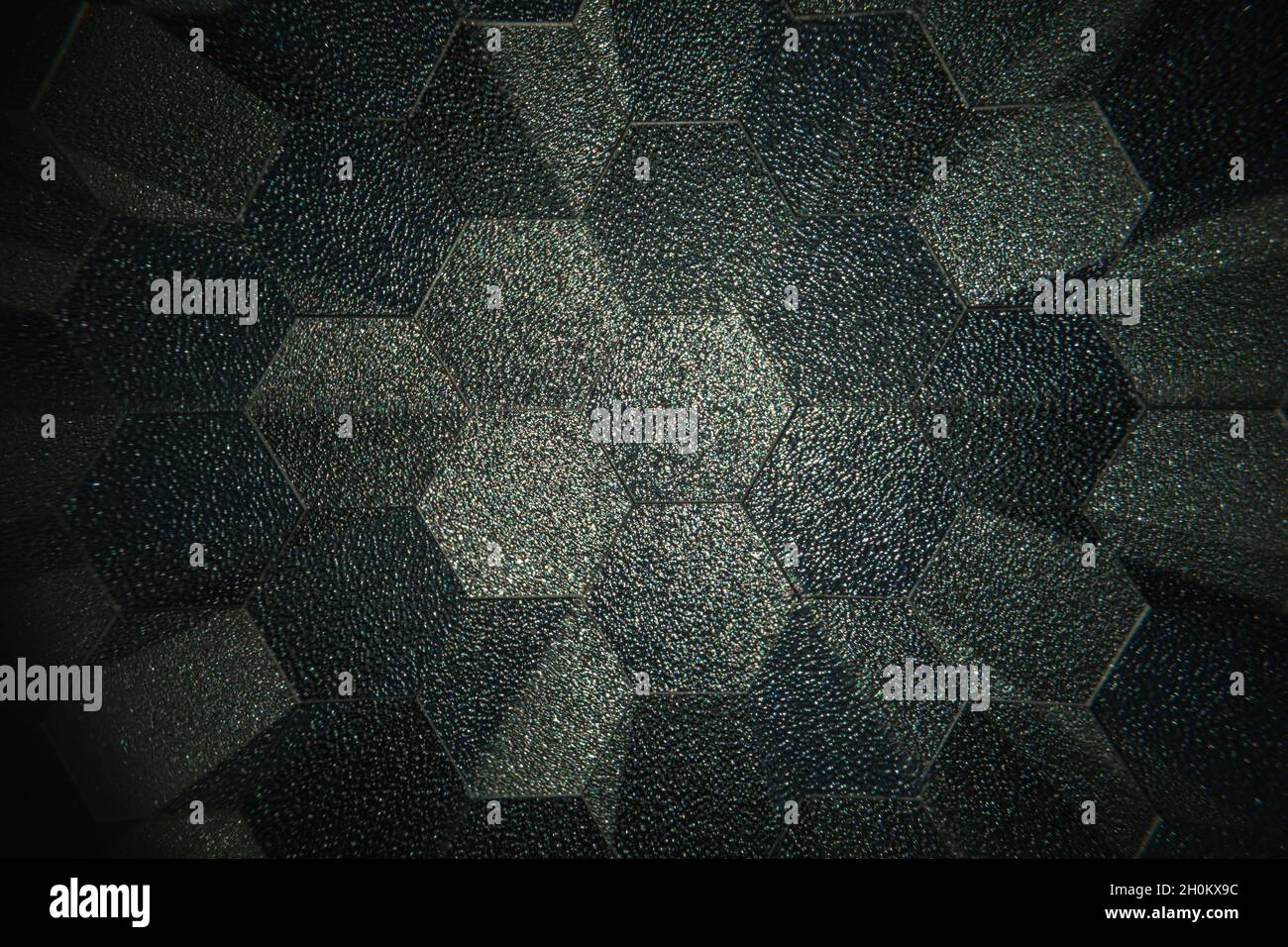 Hexagonal abstract texture background. Hexagonal refraction effect background. Stock Photo