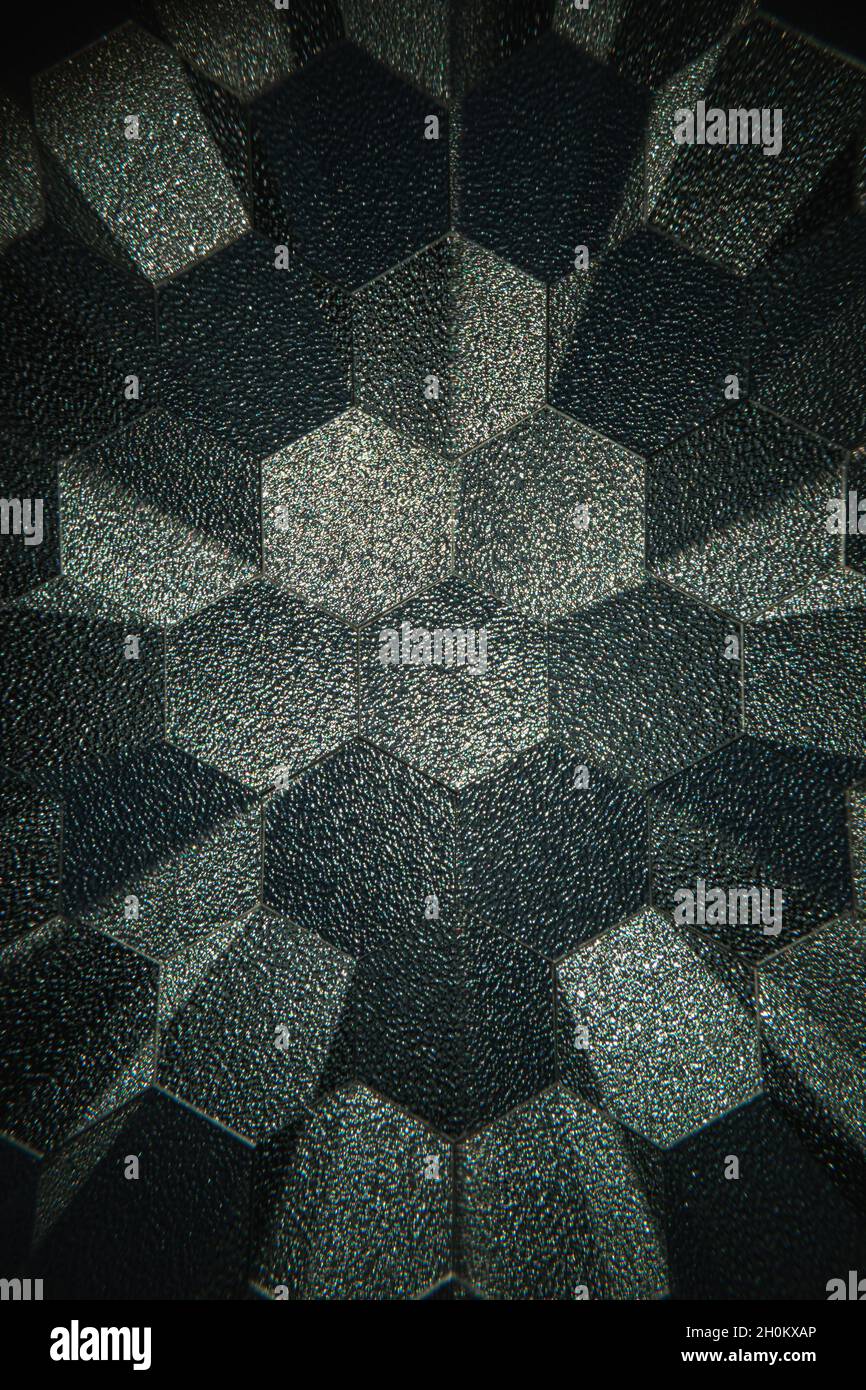 Hexagonal abstract texture background. Hexagonal refraction effect background. Stock Photo
