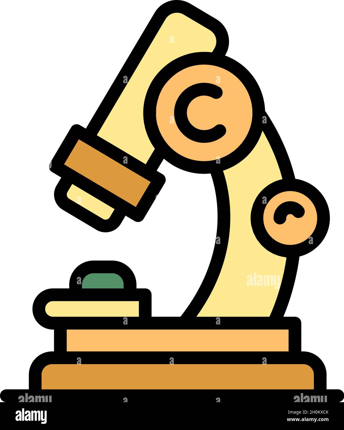 Medical microscope icon. Outline medical microscope vector icon color ...