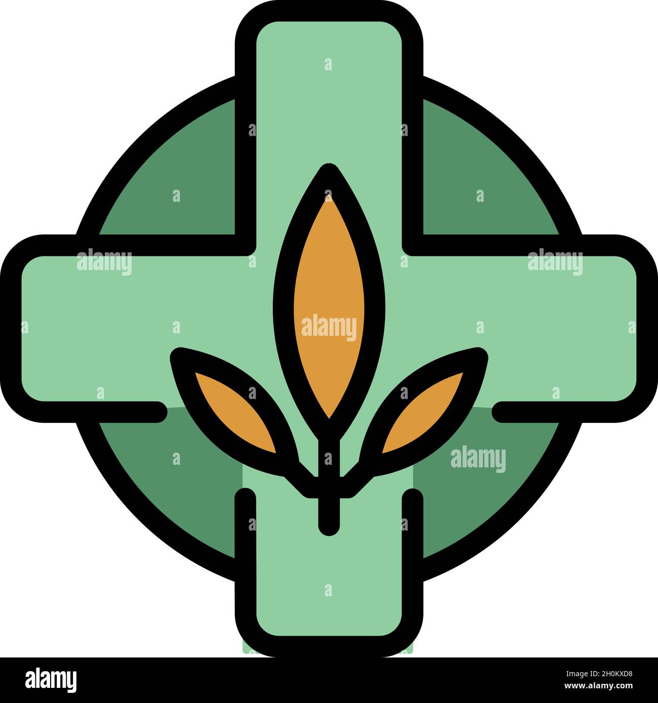 Herbal medicine icon. Outline herbal medicine vector icon color flat ...