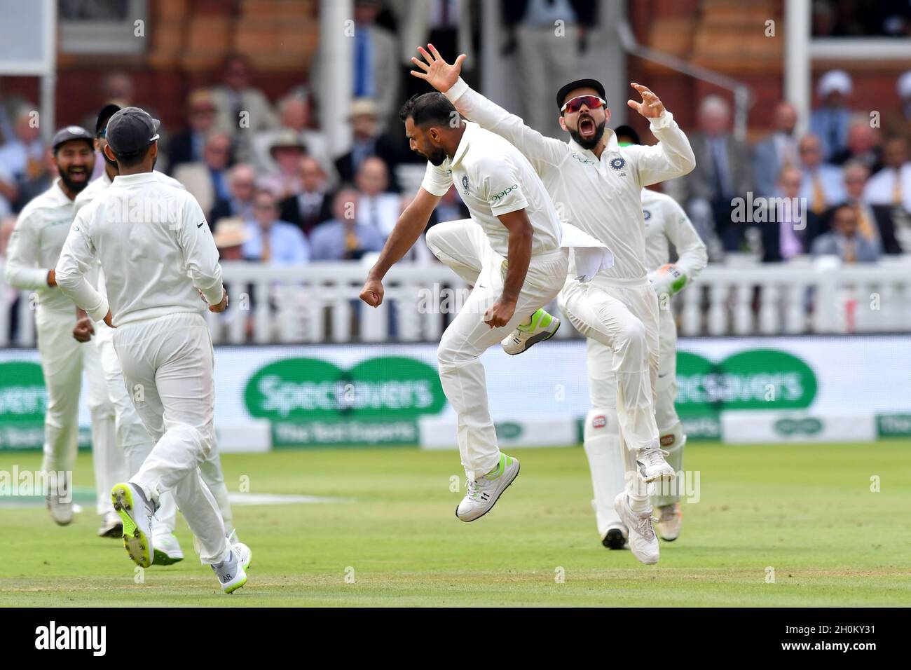 Indias Mohammed Shami Celebrates Taking The Wicket Of Englands Jos Buttler For 24 Runs During