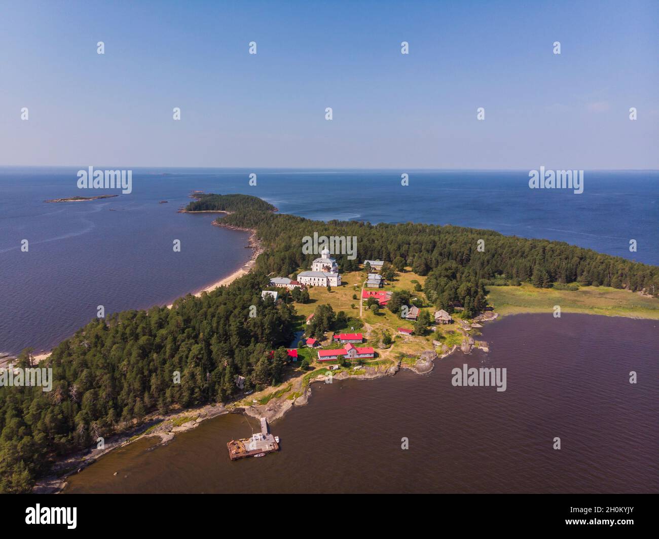 Kiy Island in the White Sea. Kiysky monastery. Russia, Arkhangelsk region, Onezhsky district Stock Photo