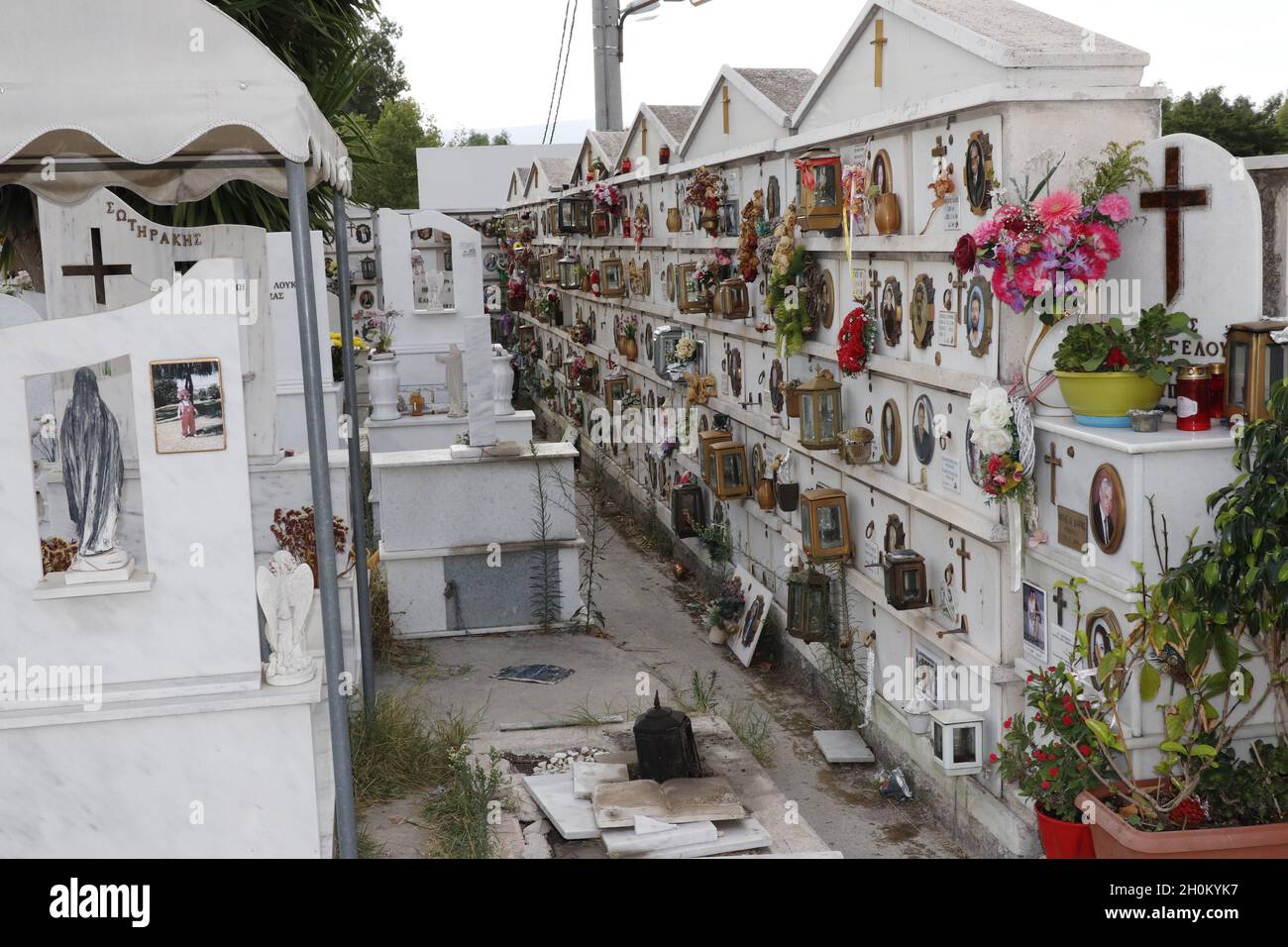 Peristeri Cemetery Athens Stock Photo Alamy