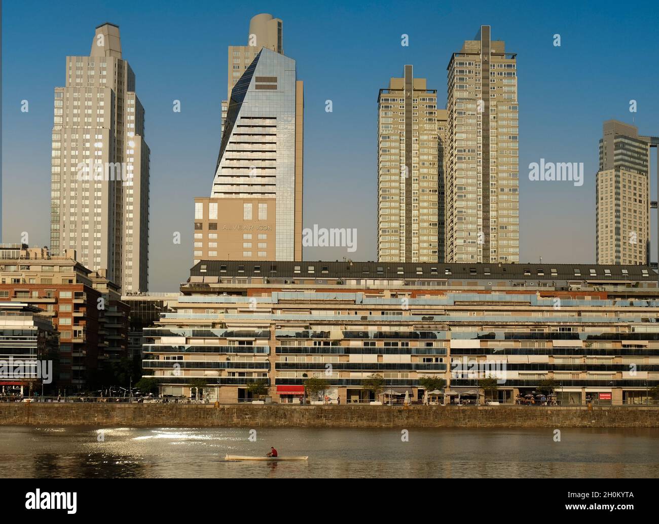 View to the real estate and skyscrapers of Puerto Madero district. Stock Photo