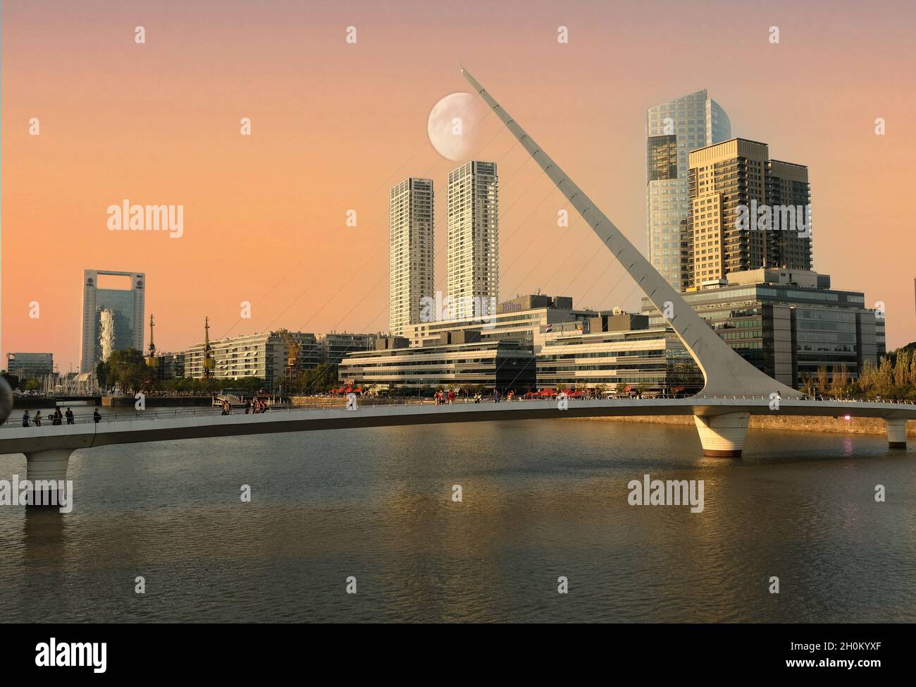 Puerto Madero district at evening in Buenos Aires, Argentina. Stock Photo