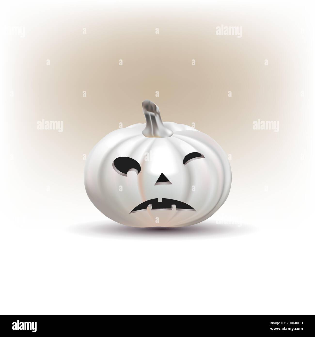 Halloween pumpkin with happy face on white background. Vector ...