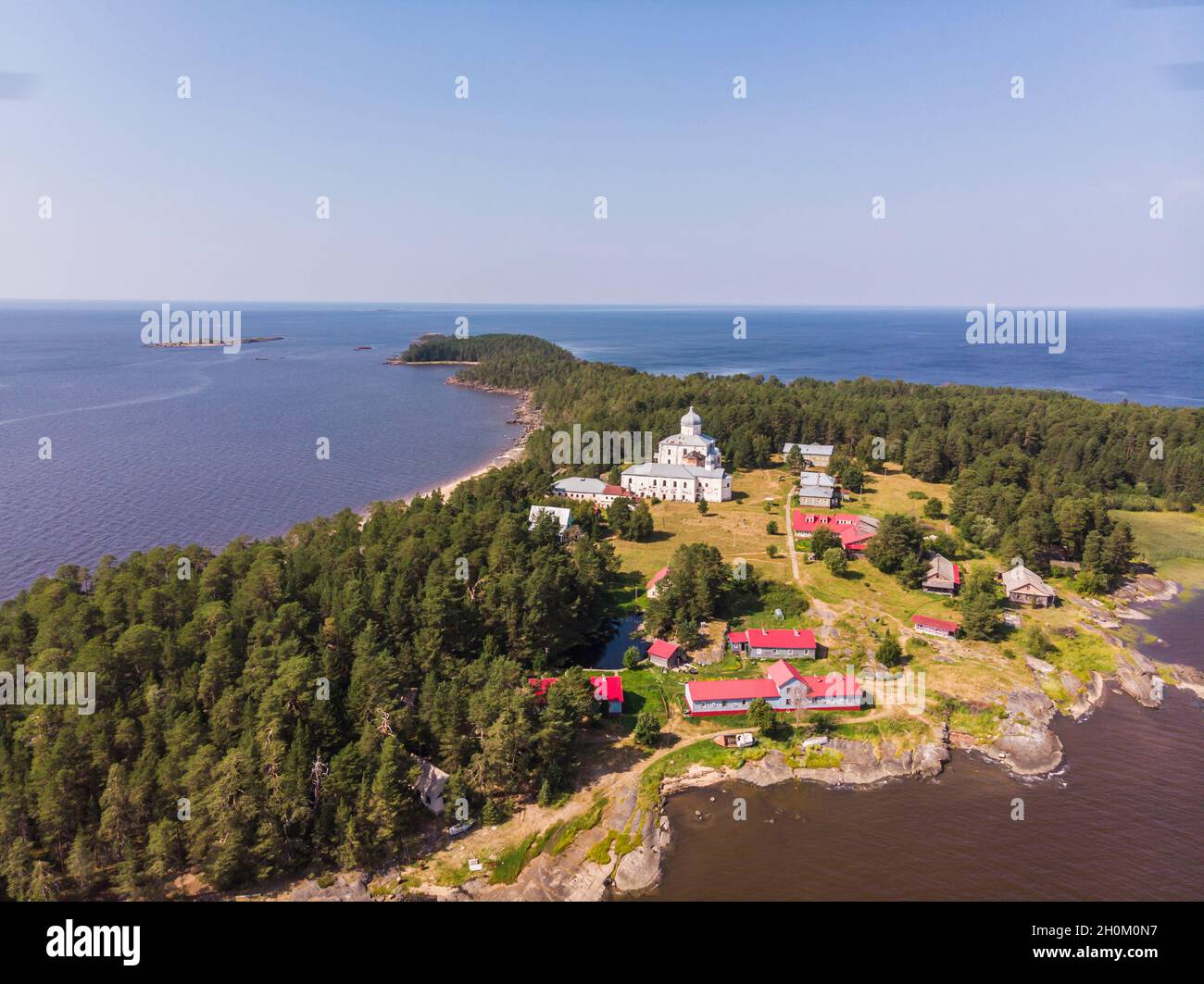 Kiy Island in the White Sea. Kiysky monastery. Russia, Arkhangelsk region, Onezhsky district Stock Photo