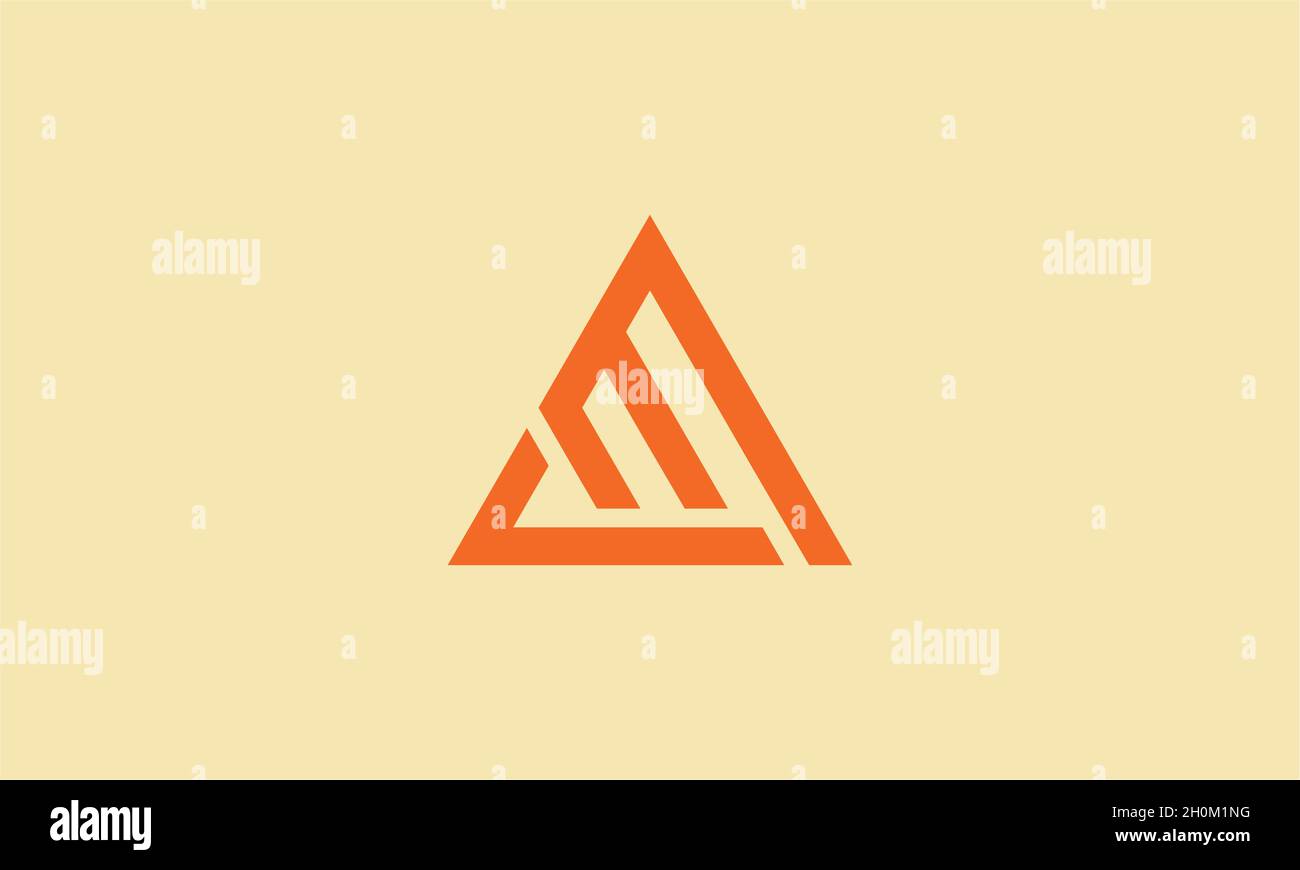 Creative orange color letter LM negative space logo design Initial Concept Stock Vector