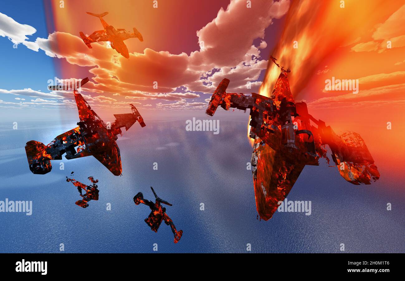 Falling Space Junk Stock Photo Alamy