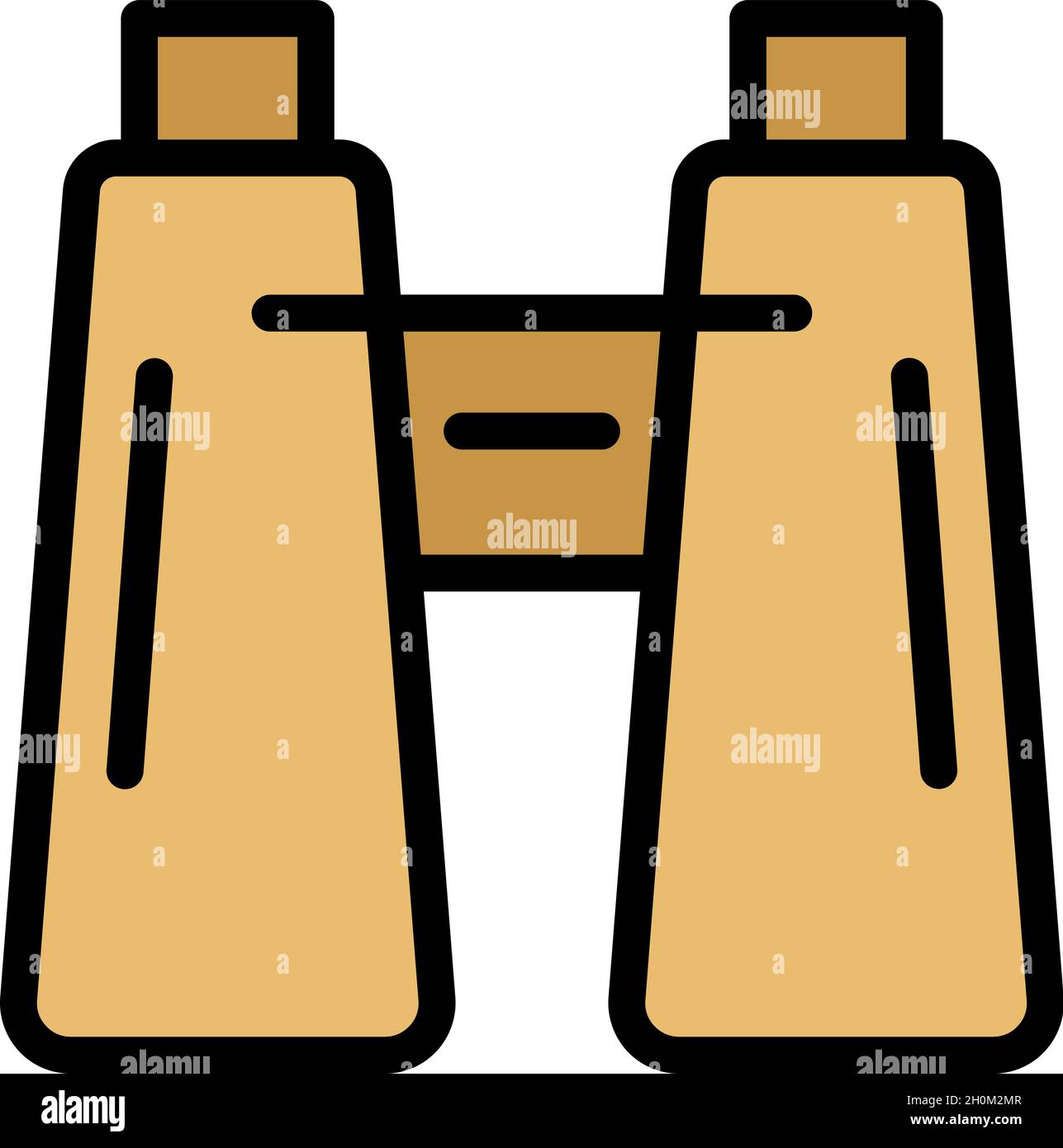 Binoculars icon. Outline binoculars vector icon color flat isolated Stock Vector