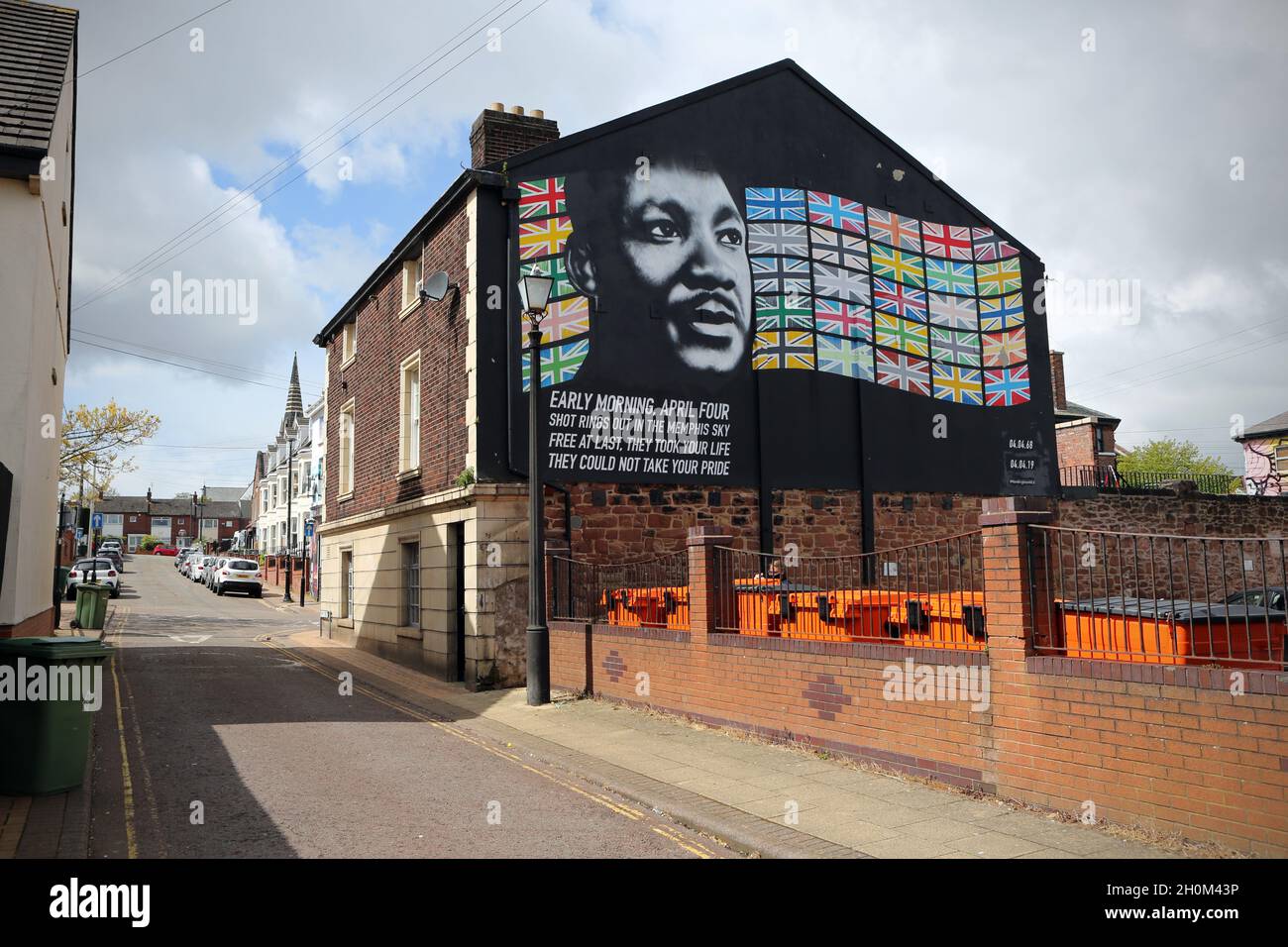 An art mural of Martin Luther King in Hope Street in the area of New