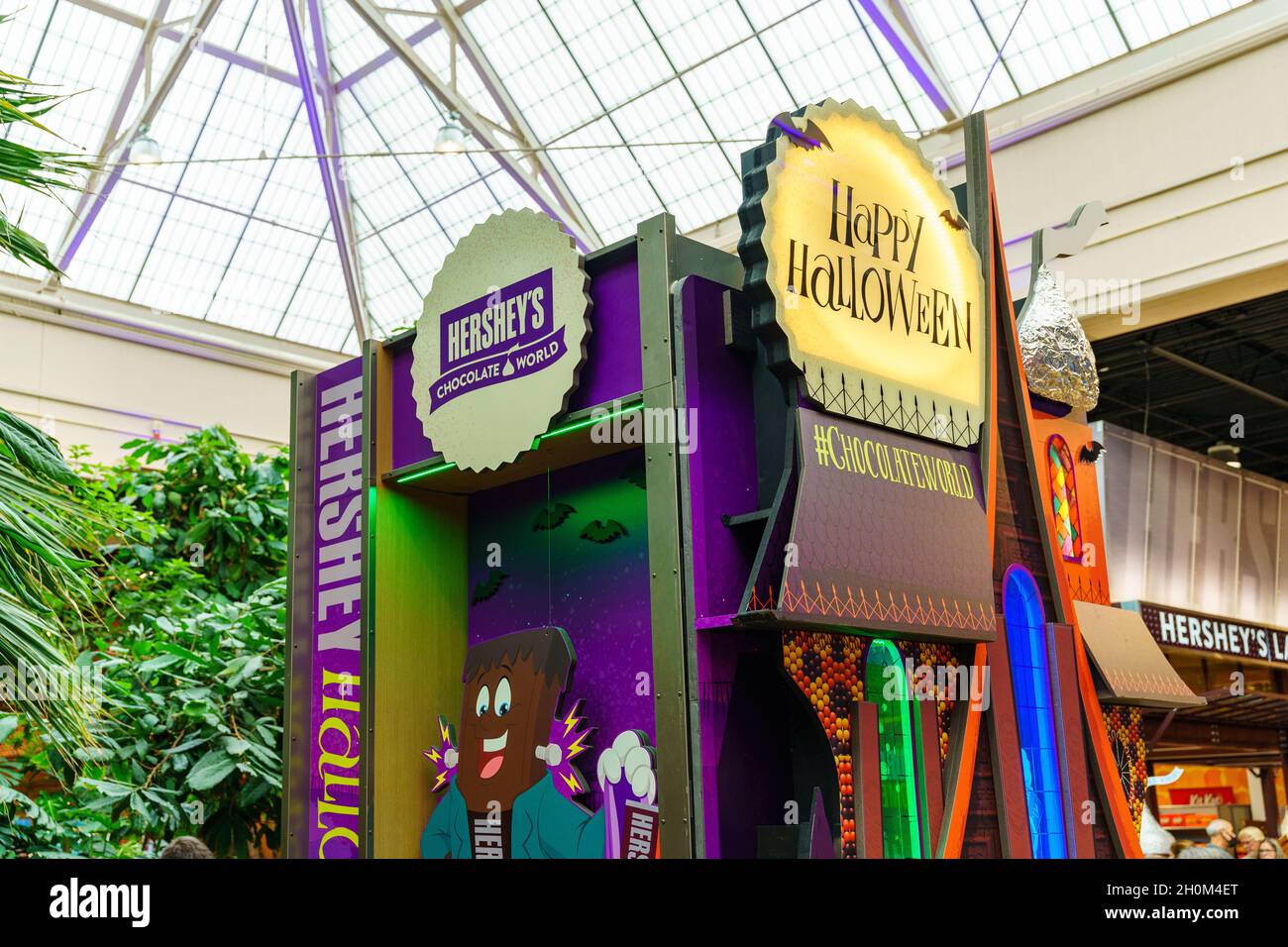 Hershey, PA, USA - October 11, 2021: Hershey Chocolate Halloween candy on display in Chocolate World. Stock Photo