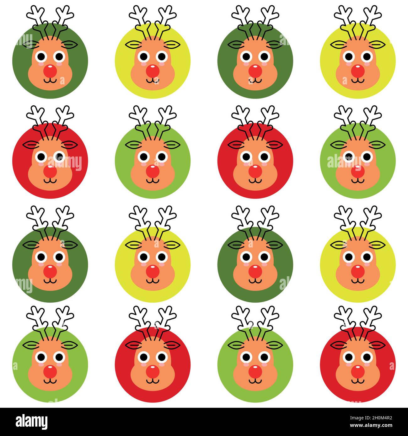 Christmas deer seamless pattern. Cute deer animal Stock Vector