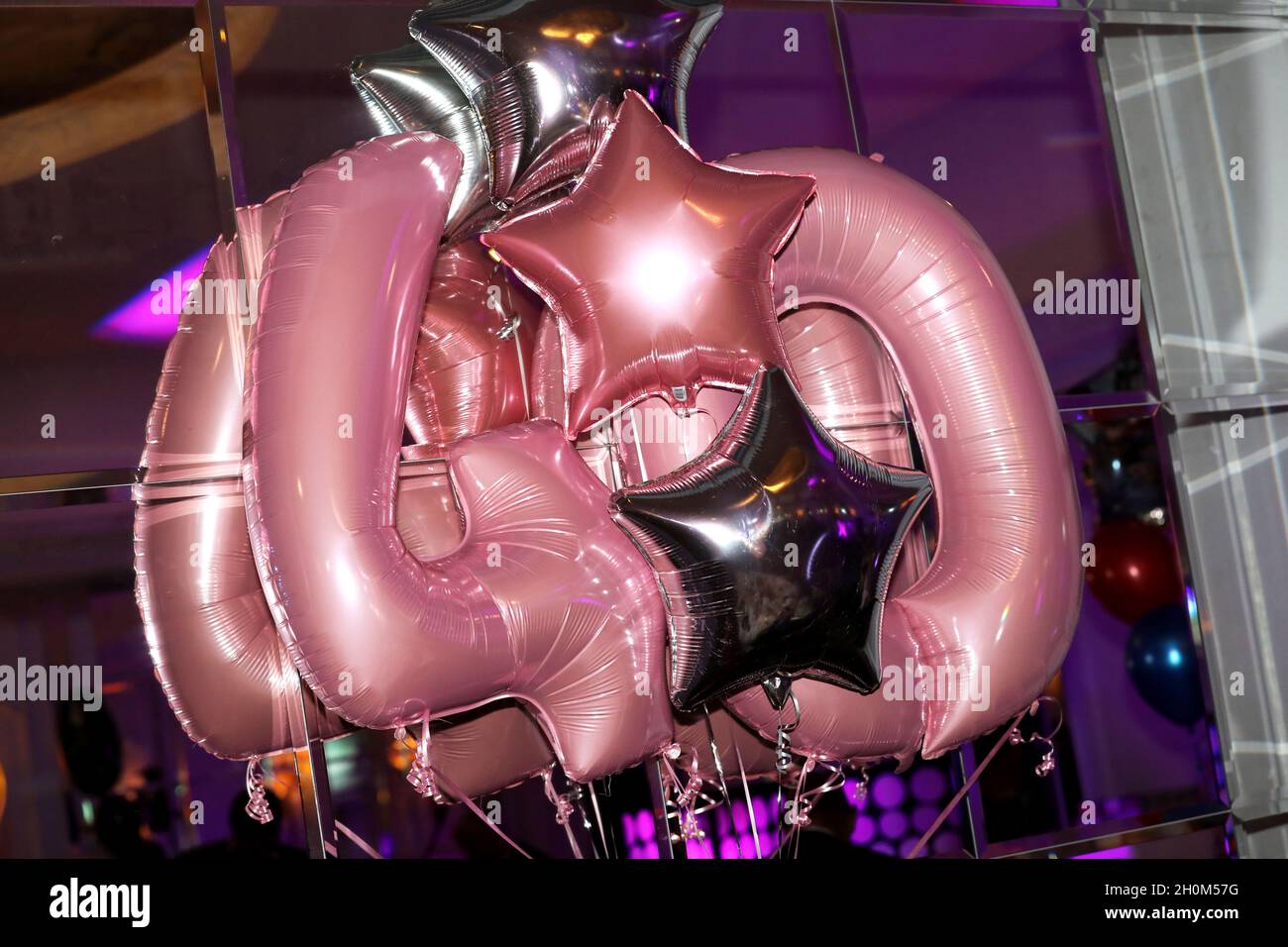 Balloons pictured at a party in Brighton, UK. Stock Photo