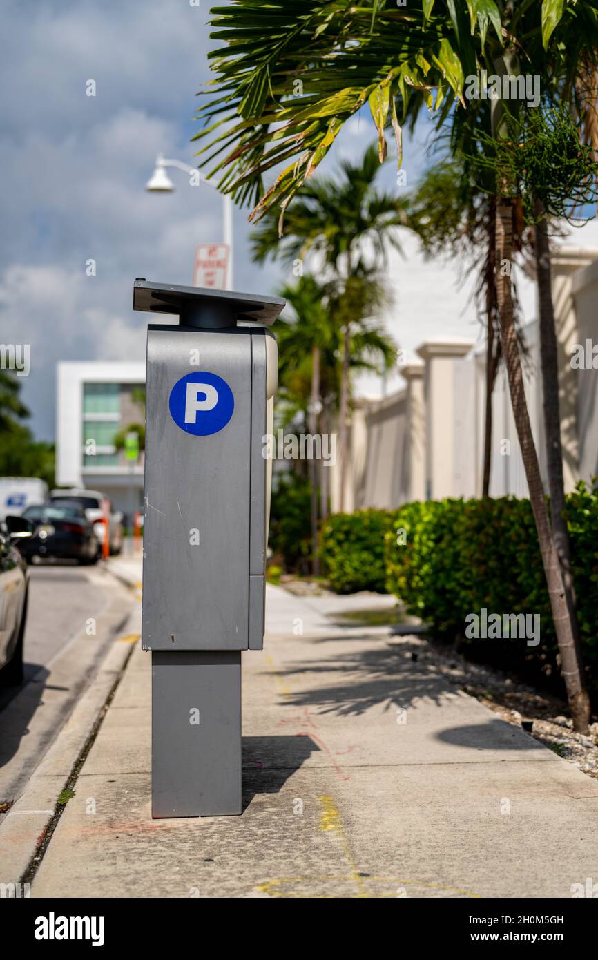 Photo of a Solar powered street parking kiosk Stock Photo Alamy