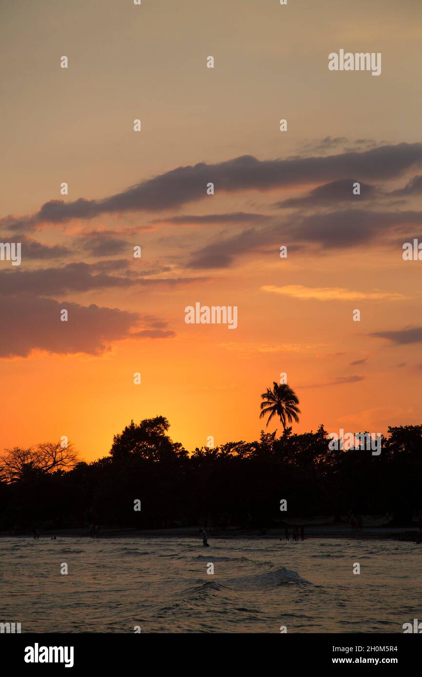 Sunset, The Bay of Pigs, Playa Larga, Zapata Peninsula, Matanzas Province, Cuba Stock Photo