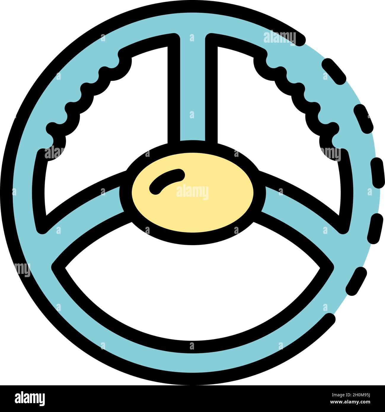 Car steering wheel icon. Outline car steering wheel vector icon color flat isolated Stock Vector