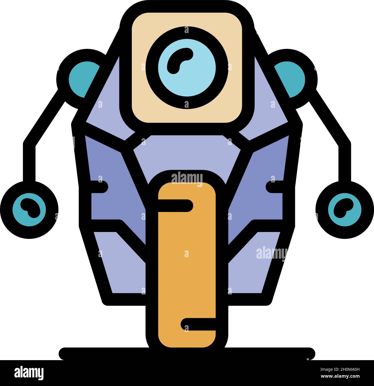 Future robot icon. Outline future robot vector icon color flat isolated ...