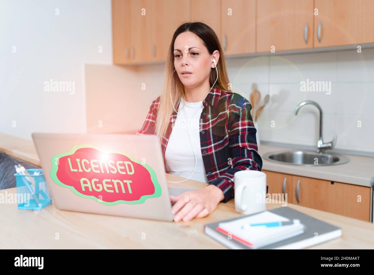 Text caption presenting Licensed Agent. Word for Authorized and Accredited seller of insurance policies Abstract Online Conference Discussion, Digital Stock Photo