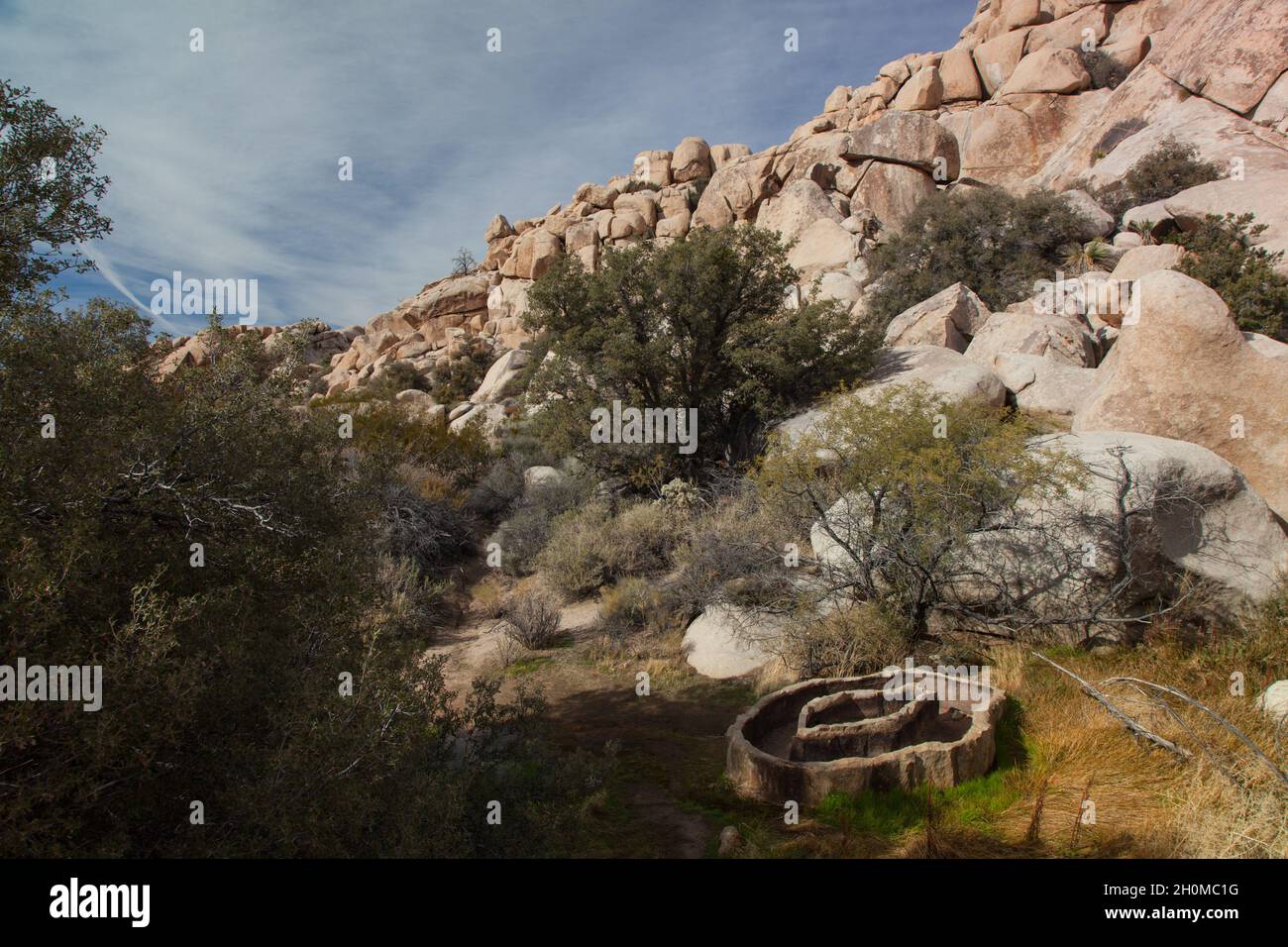 Wildlife watering trough near Barker Dam at Joshua Tree National park