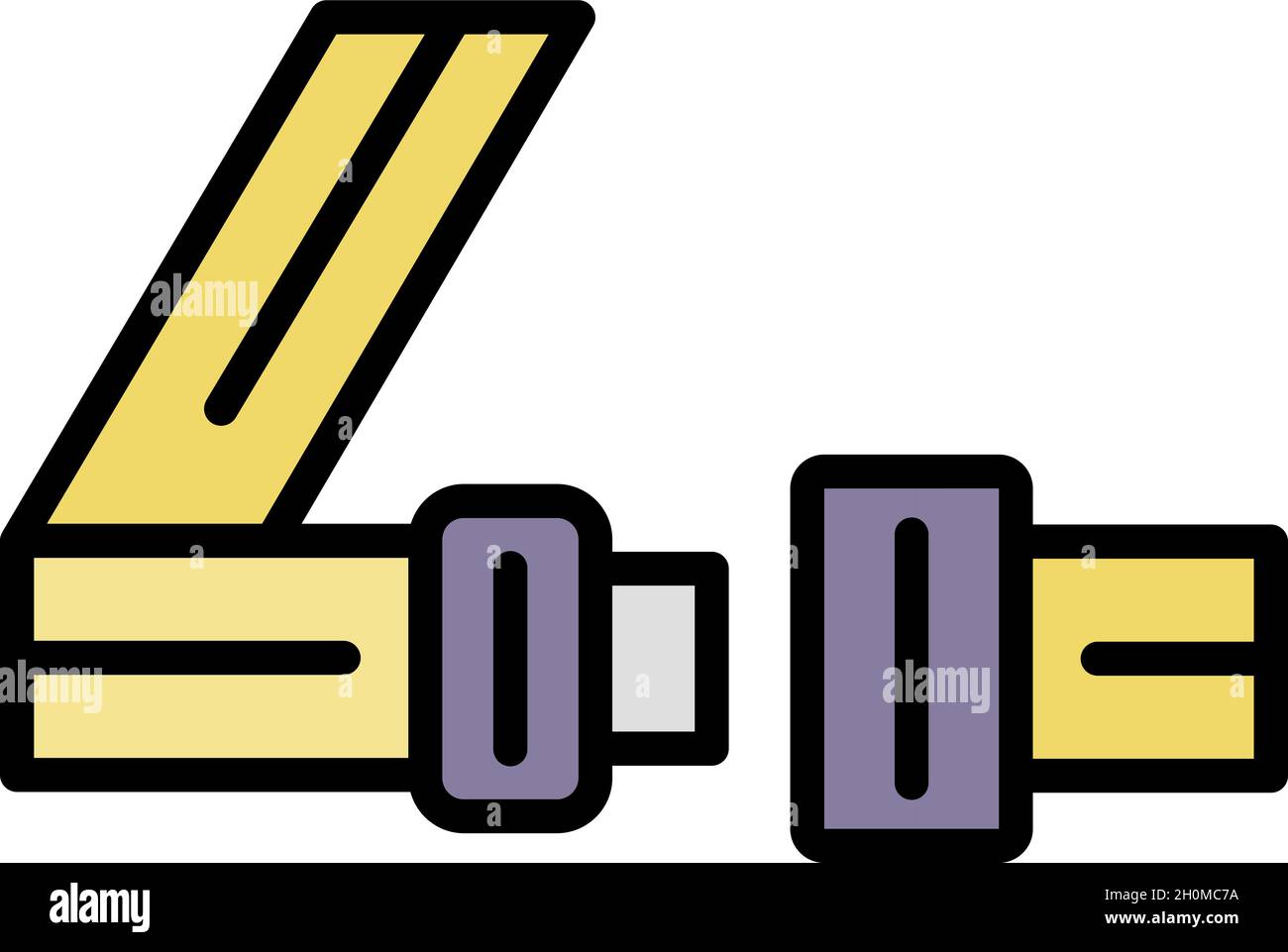 Safety belt icon. Outline safety belt vector icon color flat isolated