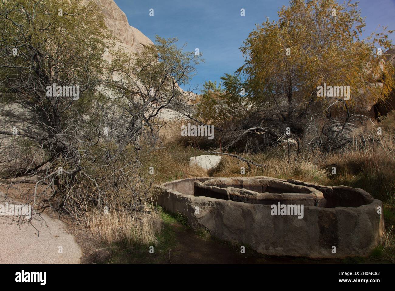 Wildlife watering trough near Barker Dam at Joshua Tree National park