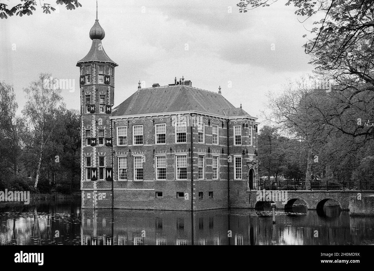 Breda, Netherlands. Castle Bouvigne surrounded by water. Stock Photo
