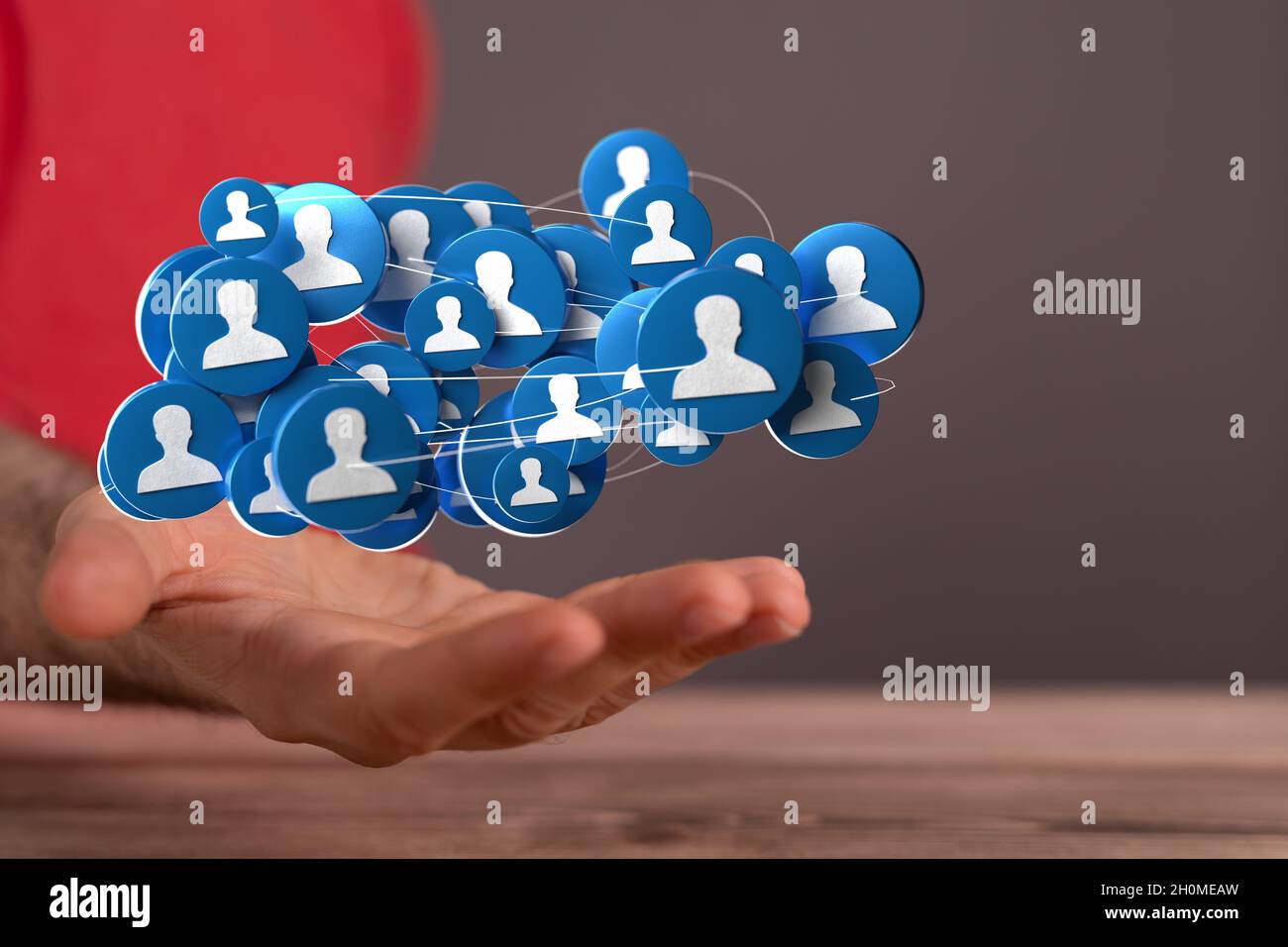3d hand holding social media icons hi-res stock photography and images ...