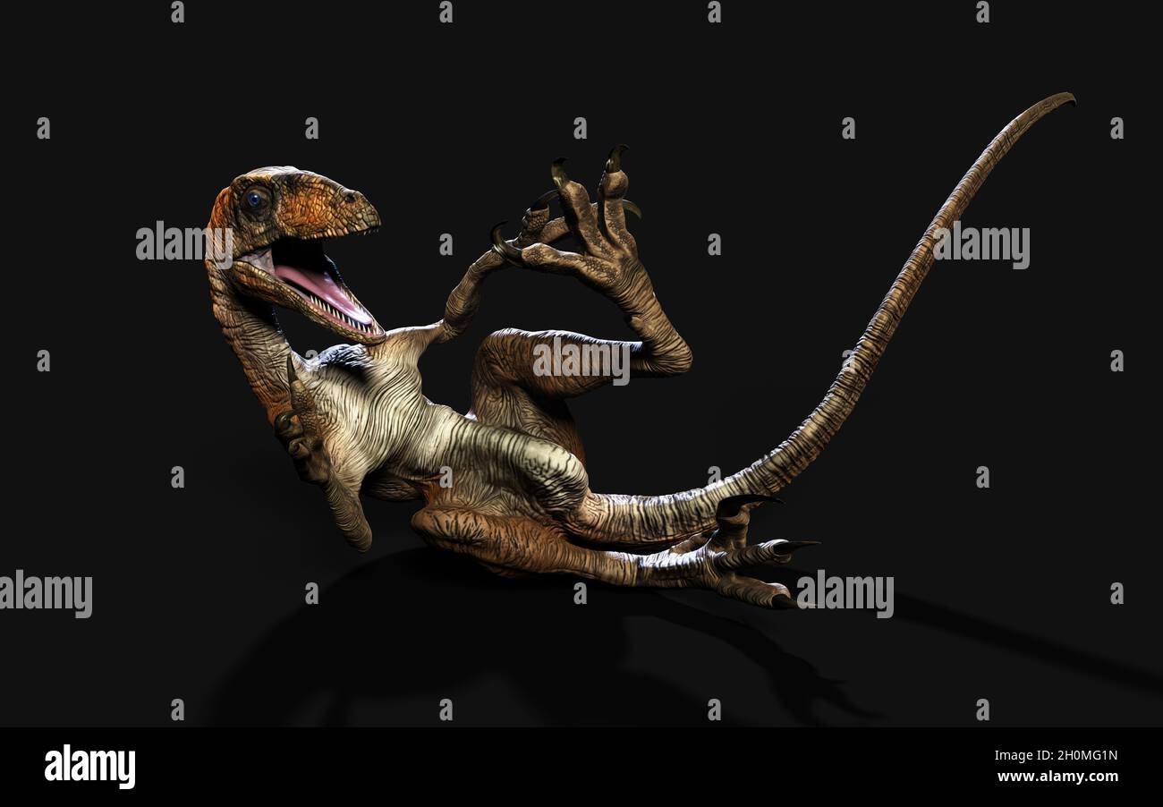 3d Illustration pose of deinonychus antirrhopus the most iconic and ...