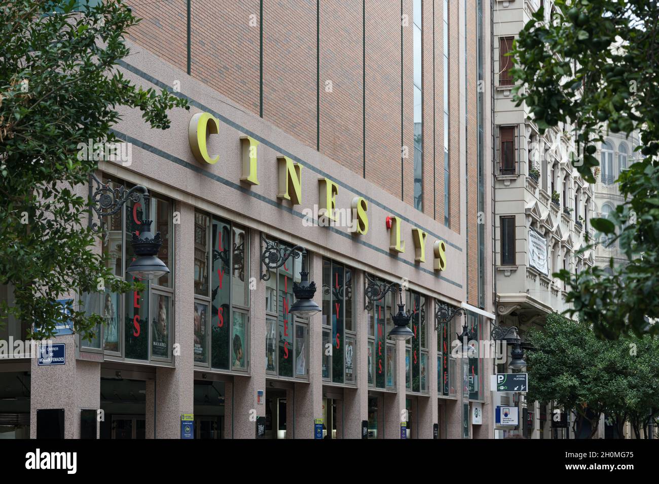 VALENCIA, SPAIN - OCTOBER 03, 2021: Cines Lys , famous movie theater at Valencia city center Stock Photo