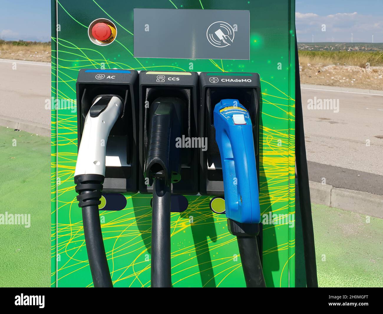 Charging station for electric car. Power supply for electric car