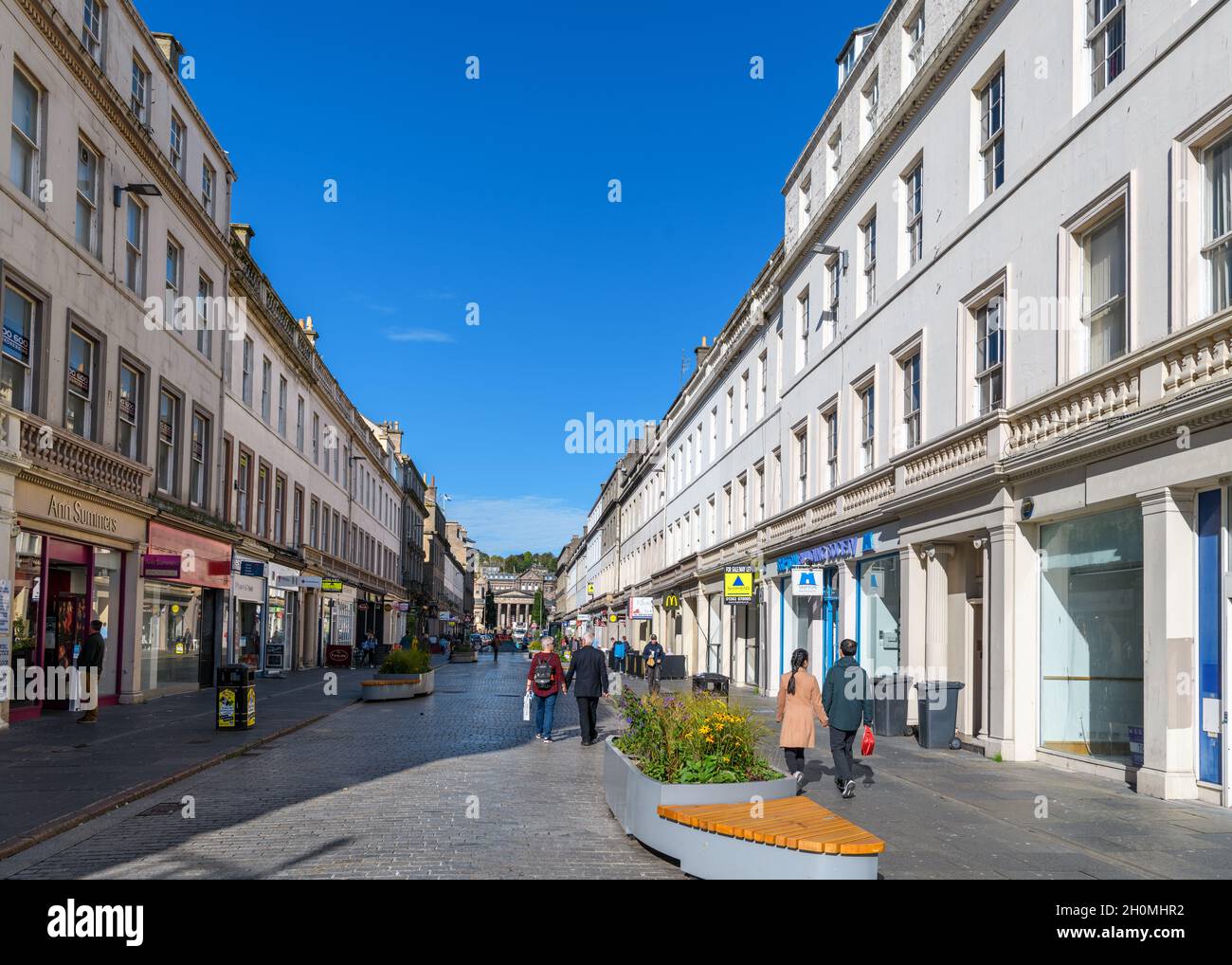 Shops on Reform Street, Dundee, Scotland, UK Stock Photo